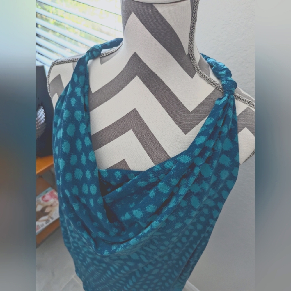A.N.A. Fun Halter Style Tank Top in Cool Abstract Print
